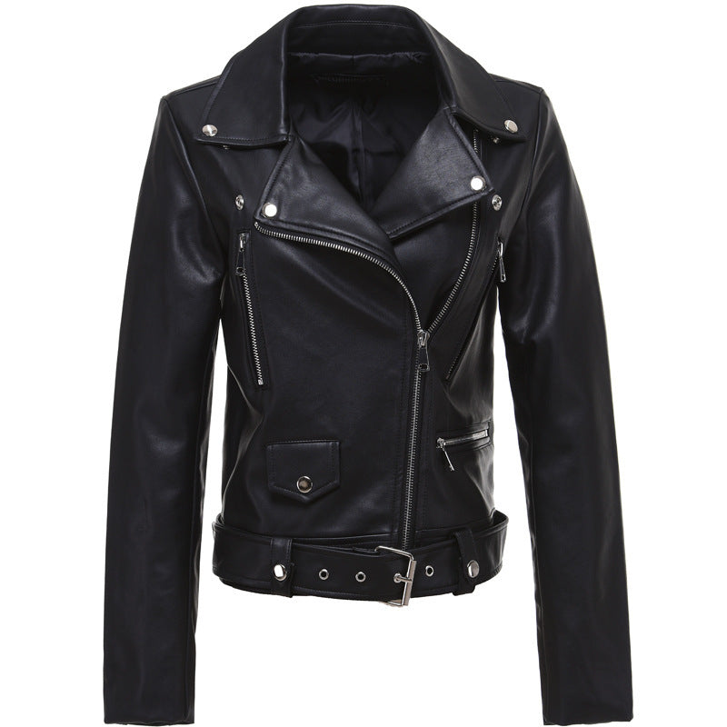 Spring New Leather Jacket Women's European Station Short Locomotive Suit Handsome Short Jacket Sleeveless Jacket Female Trend