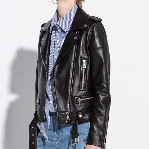 Spring New Leather Jacket Women's European Station Short Locomotive Suit Handsome Short Jacket Sleeveless Jacket Female Trend